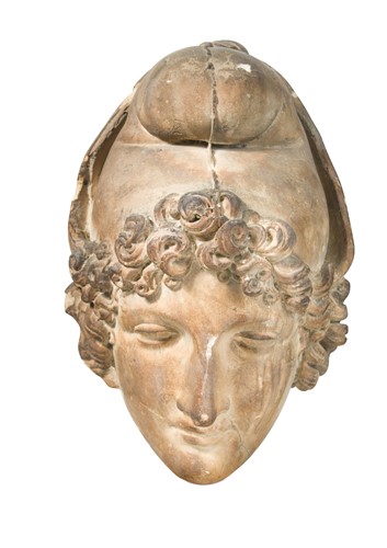 Lot 829 - A cast plaster mask of the classical goddess Bendis, 19th century