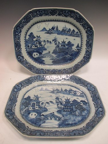 Lot 63 - Two Chinese Qianlong period blue and white...