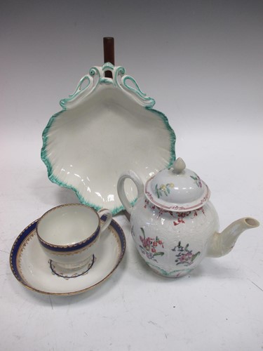 Lot 38 - An 18th century English porcelain moulded...