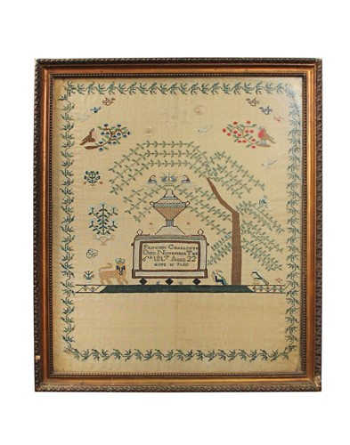 Lot 347 - A George III needlework sampler commemorating the death of Princess Charlotte