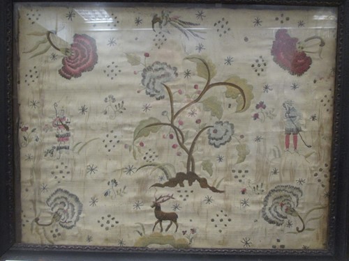 Lot 283 - A George III silk work picture depicting a...