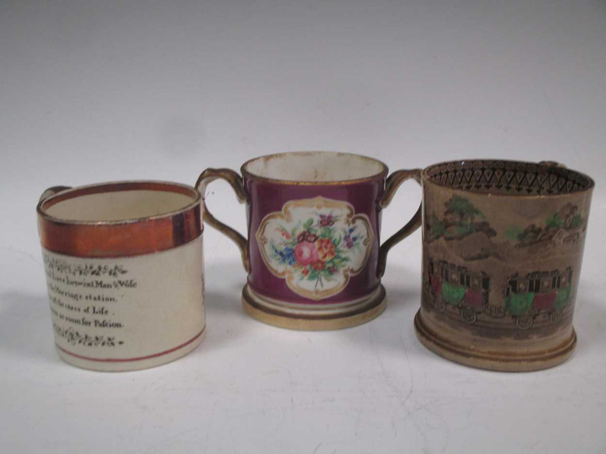 Lot 120 - Two jugs and a twin handled jug