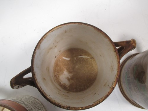 Lot 120 - Two jugs and a twin handled jug