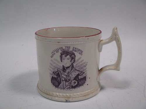 Lot 121 - A William IV coronation mug, depicting William...