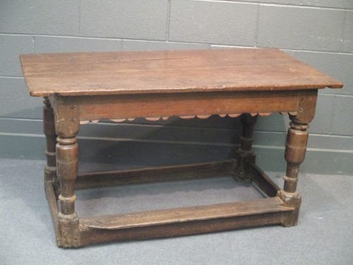 Lot 831 - A 17th century and later oak side table 67 x...