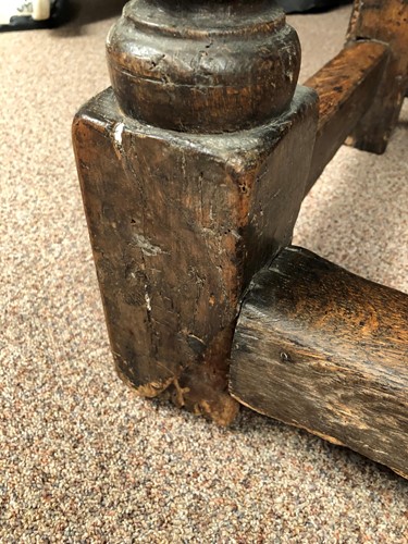 Lot 883 - A small oak refectory table, 18th century and later