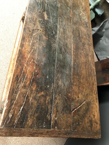Lot 883 - A small oak refectory table, 18th century and later