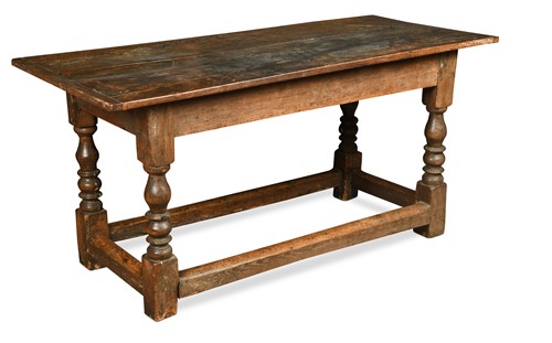Lot 883 - A small oak refectory table, 18th century and later