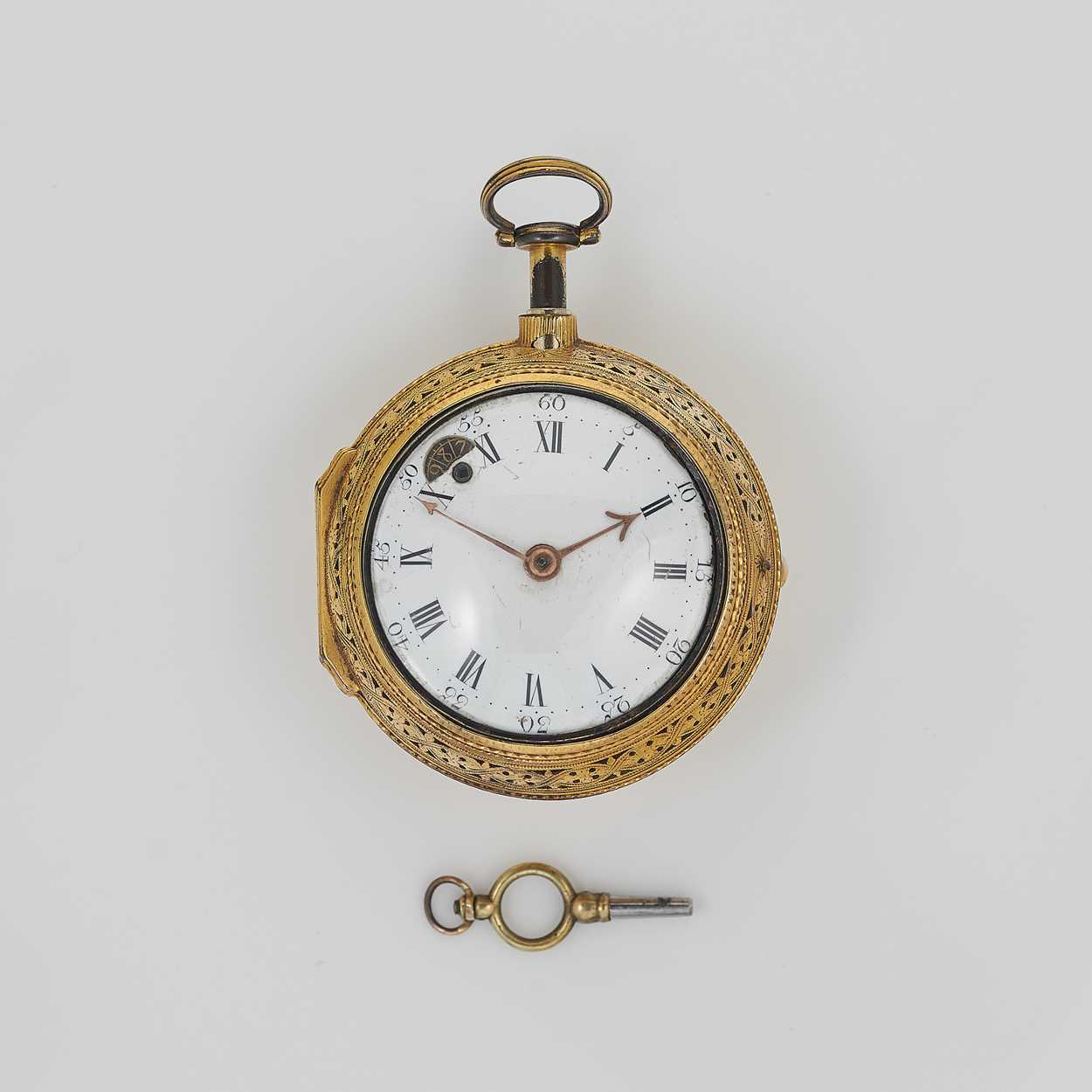 Lot 230 - Daniel Quare, London - A rare early 18th century repeating pair cased pocket watch with regulator aperture, No 255