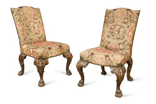 Lot 898 - A pair of George II style side chairs