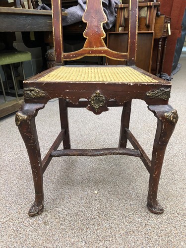 Lot 904 - A set of six Spanish painted side chairs, 19th century