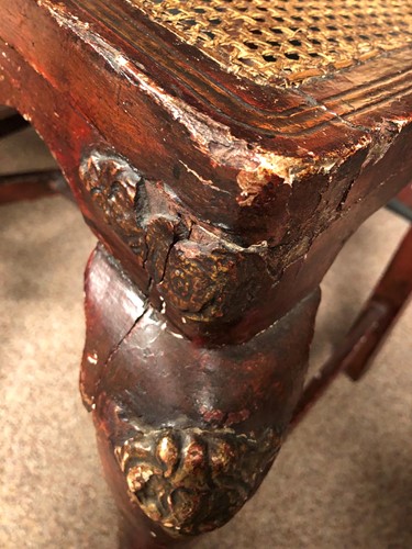 Lot 904 - A set of six Spanish painted side chairs, 19th century