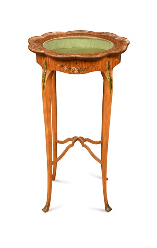 Lot 972 - A painted satinwood display table, 19th century