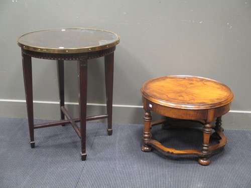 Lot 688 - A circular top pub table 73 x 63cm and a...