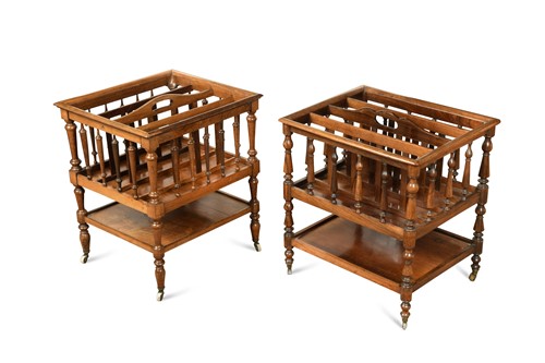 Lot 954 - A matched pair of rosewood canterburys, 19th century