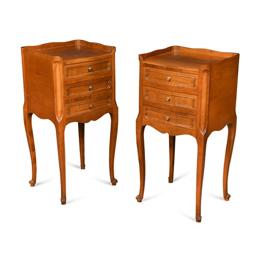 Lot 979 - A pair of French Provincial cherrywood night tables