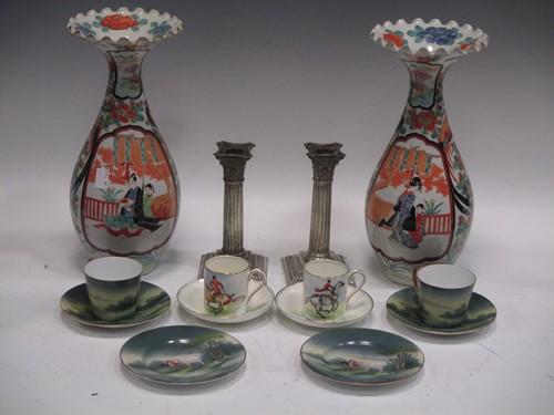 Lot 119 - Pair of shaped Chinese vases, early 20th...