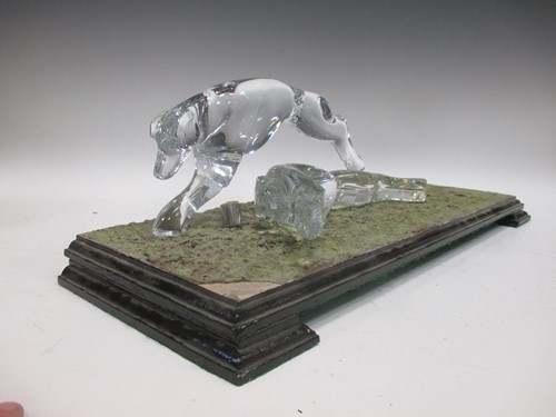 Lot 26 - A pair of modern Daum glass racing greyhounds,...