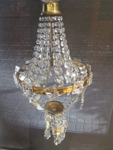 Lot 636 - A basket chandelier, approx 77cm