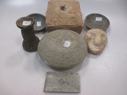 Lot 133 - A group of Eight Chinese and other stone...
