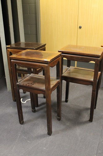 Lot 445 - Three Chinese hardwood stands, 20th century