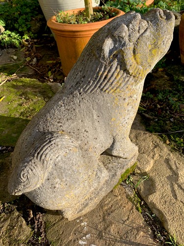 Lot 448 - A Chinese carved stone model of a seated Fo dog