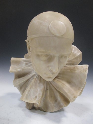 Lot 321 - Italian School, a carved alabaster head and...