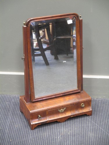 Lot 801 - An 18th century walnut dressing table mirror,...