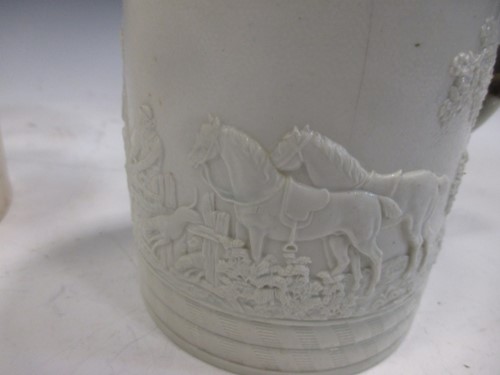 Lot 323 - Three Castleford type pottery porter mugs,...