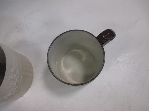 Lot 323 - Three Castleford type pottery porter mugs,...