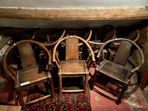 Lot 449 - A set of eight Chinese hardwood chairs, provincial, late 19th century