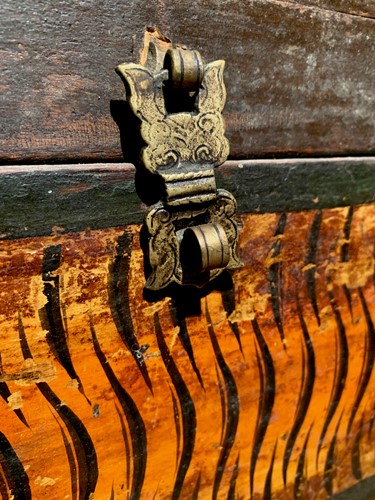 Lot 153 - An oriental red lacquered chest, perhaps...