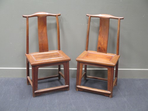 Lot 146 - A pair of Chinese "yellow tree" hardwood...