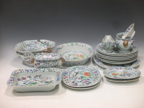 Lot 329 - A Davenport china pattern part dinner service,...