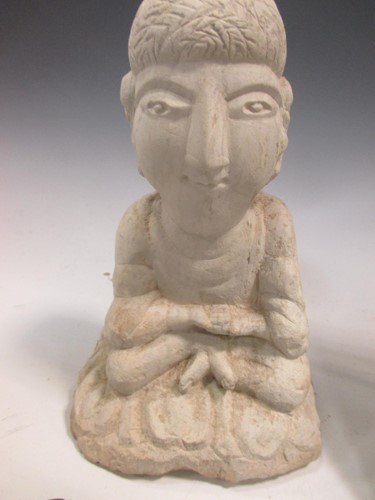 Lot 86 - A Chinese carved black stone plaque, in Ming...