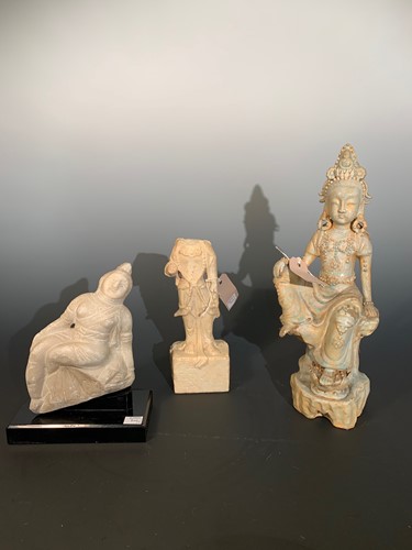 Lot 457 - A Chinese Qingbai porcelain model of Guanyin