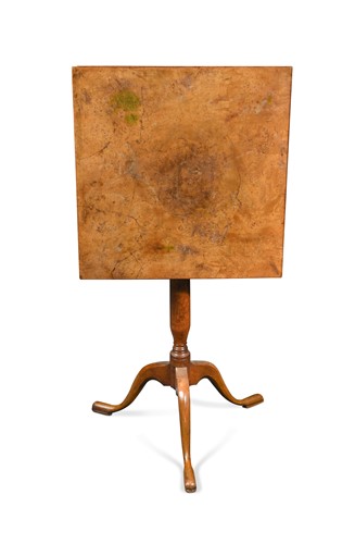 Lot 923 - A 19th century burr maple and birch tripod occasional table