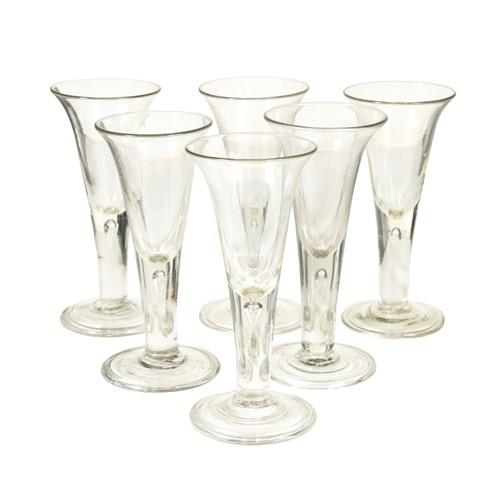 Lot 33 - A set of six 18th century drinking glasses