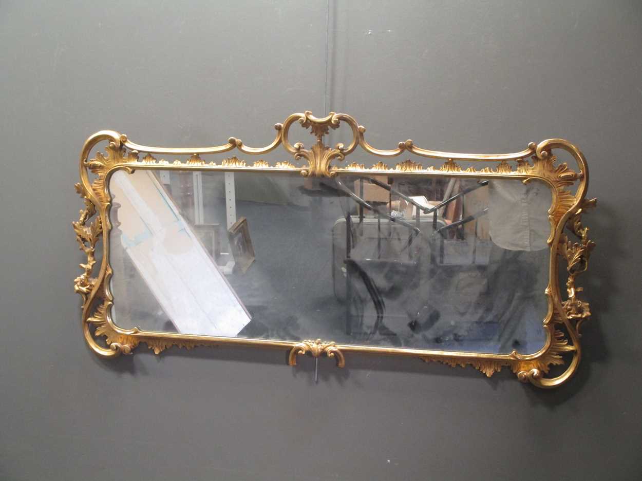 Lot 521 - Rococo style gilt frame mirror (damaged;...