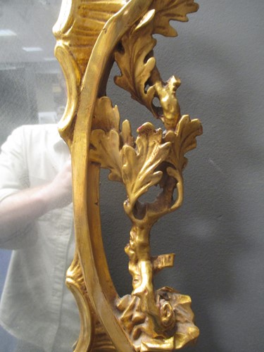 Lot 521 - Rococo style gilt frame mirror (damaged;...