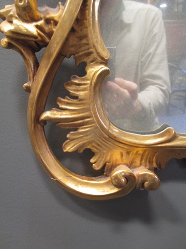 Lot 521 - Rococo style gilt frame mirror (damaged;...