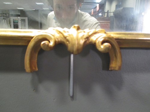 Lot 521 - Rococo style gilt frame mirror (damaged;...