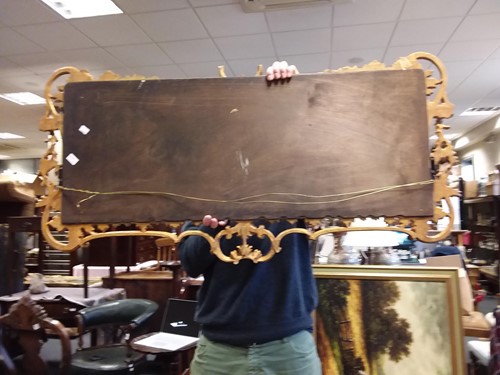 Lot 521 - Rococo style gilt frame mirror (damaged;...