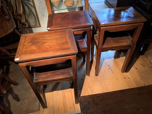 Lot 460 - Three Chinese hardwood stands, 20th century, in Qing Dynasty style