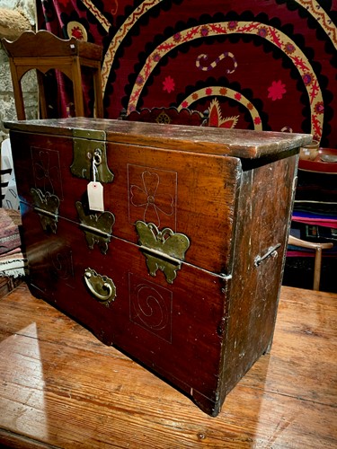 Lot 461 - A Korean brass mounted chest, circa 1900