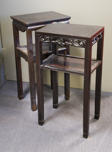 Lot 462 - Two Chinese dark hardwood stands
