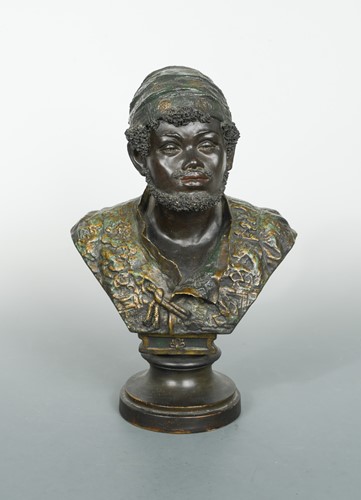Lot 22 - An Austrian cold painted terracotta bust of an Arab man