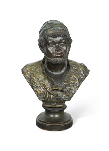 Lot 22 - An Austrian cold painted terracotta bust of an Arab man