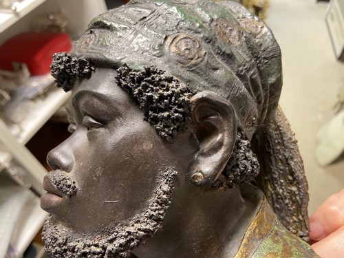 Lot 22 - An Austrian cold painted terracotta bust of an Arab man