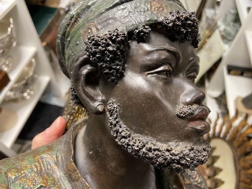 Lot 22 - An Austrian cold painted terracotta bust of an Arab man